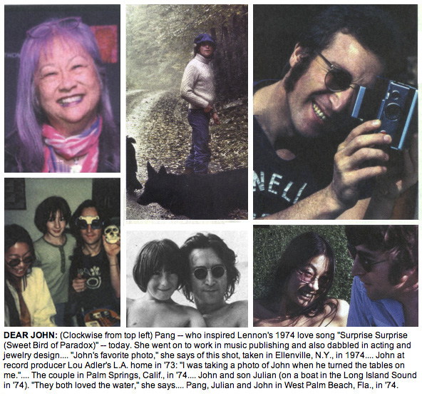 Pictures of John Lennon, May Pang and Julian Lennon