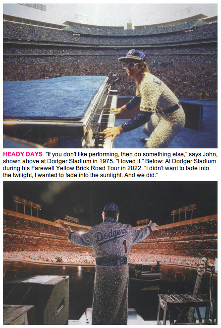 Elton John at Dodger Stadium in 1975 and 2022