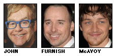 Elton John, David Furnish, James McAvoy