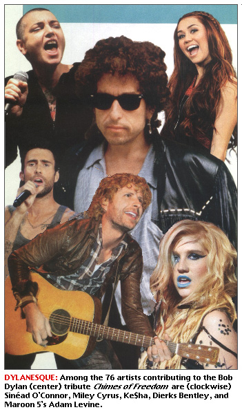 Bob Dylan, Sineade O'Connor, Miley Cyrus, Ke$ha, Dierks Bentley, Adam Levine