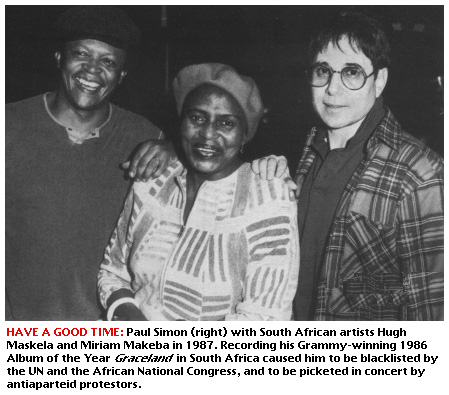 Paul Simon, Hugh Maskela and Miriam Makeba