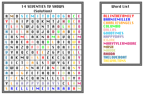 14 Seventies TV Shows (Solution)